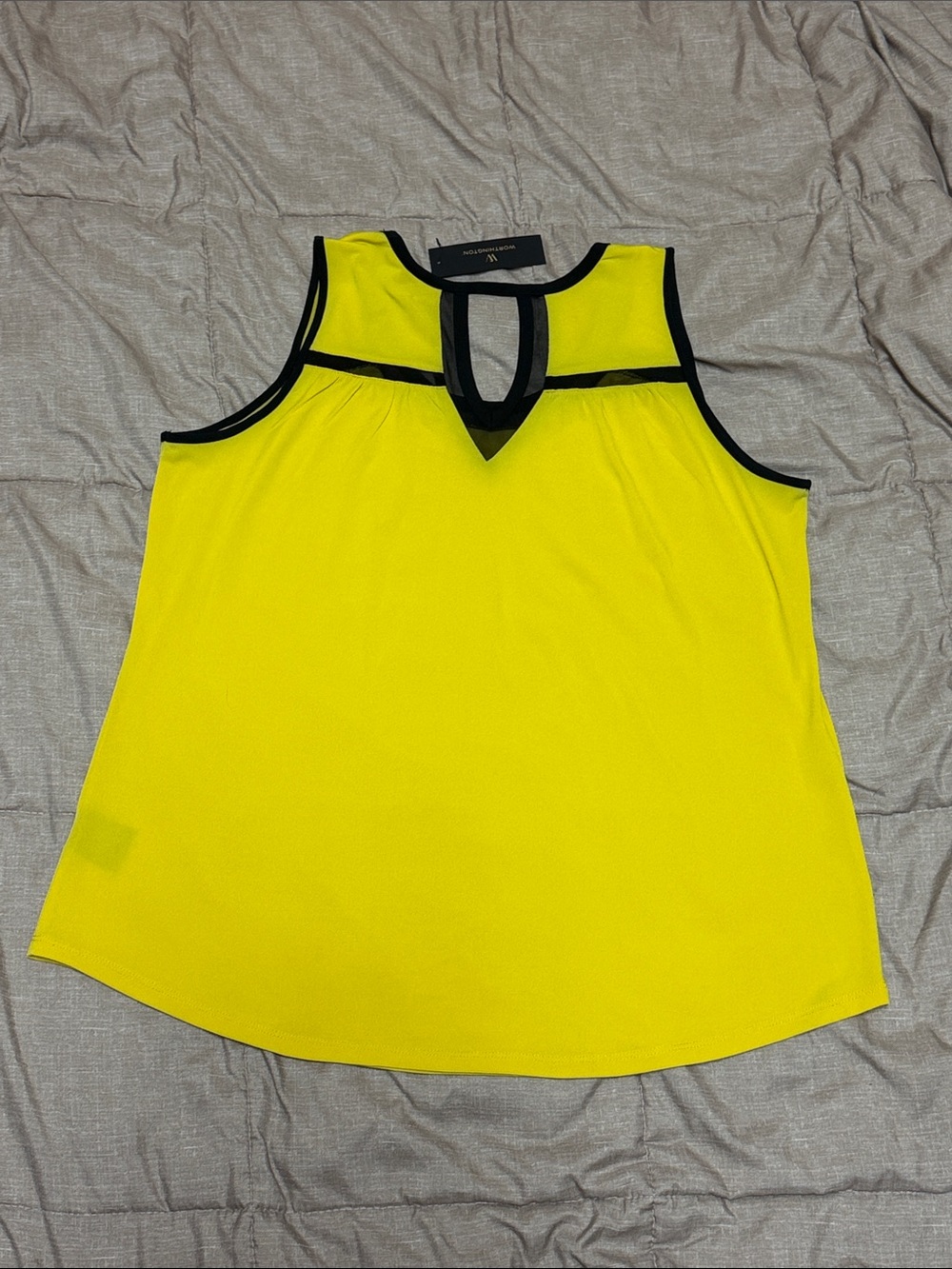 NWT Women’s Worthington Yellow Sleeveless Blouse Tank Top XL - Picture 6 of 7